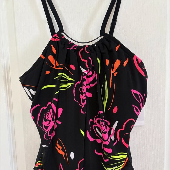 Magicsuit by Miraclesuit Jill Neon Nature Swimsuit 1-PC Black Multi Size 12 NEW - Picture 7 of 10
